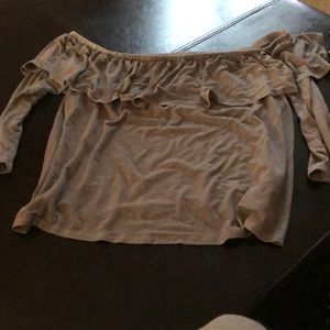 3/4 sleeve off the shoulder crop American Eagle